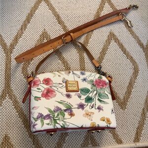 Dooney & Bourke Floral Crossbody Bag - Cream and Tan